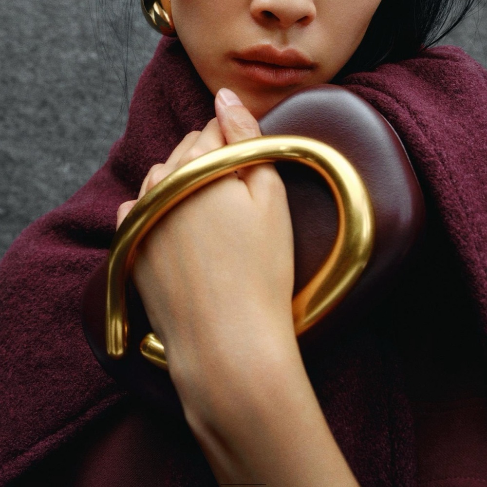 ZARA GOLD CLOSURE BOX CLUTCH